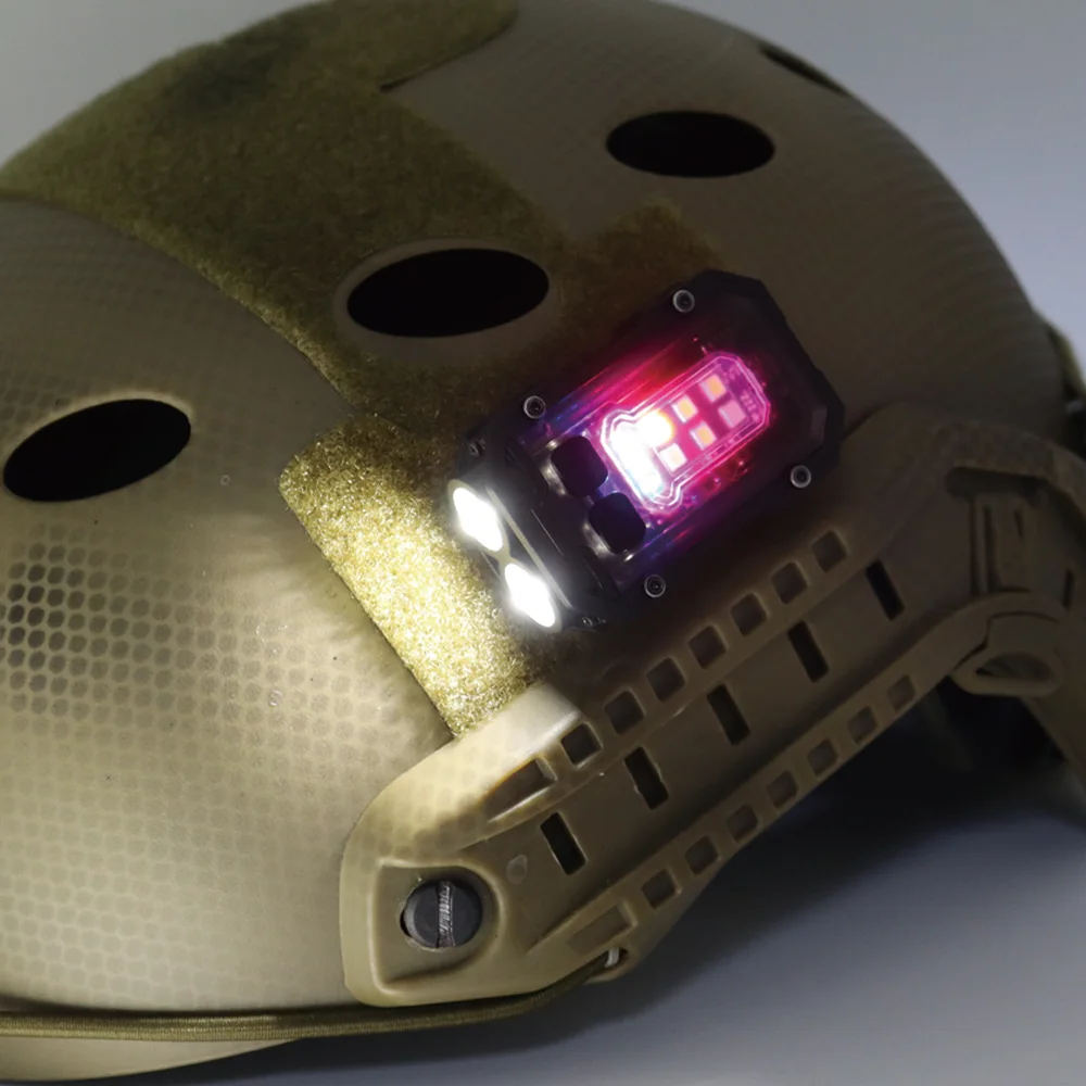 Outdoor Tactical FAST MICH Helmet Light USB Charging Waterproof Signal Lamp Safety Flashing Light Survival Signal Light