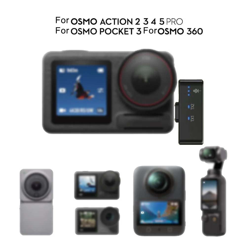 

1 Set Versatile Compatibility Wireless Microphone For DJI Action 5 Pro For Pocket3 For ​Osmo360 Clear Sound Replace Parts