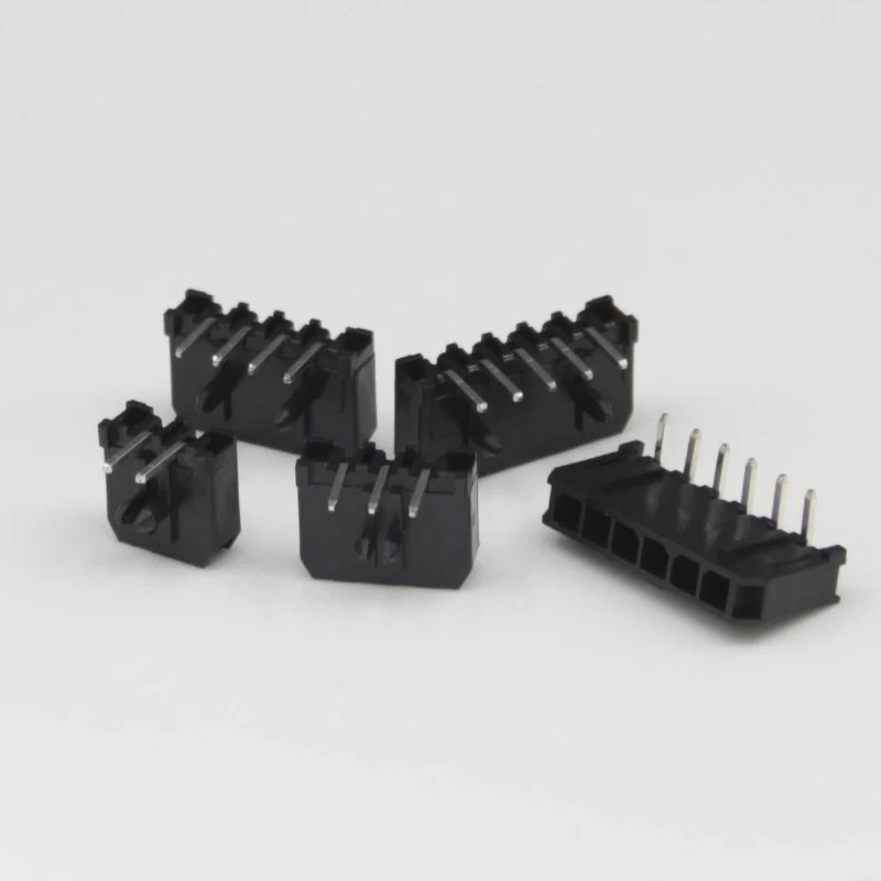 10PCS Micro-Fit 3.0 mm Connector Single Row Curved needle Pin Header 2/3/4/5/6/8 Pin MX3.0 43650 Type Socket