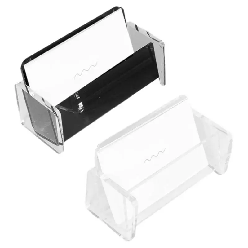 Desktop Office Business Card Holder Stand Clear Transparent Acrylic Counter Top Display Stand Desk Accessories