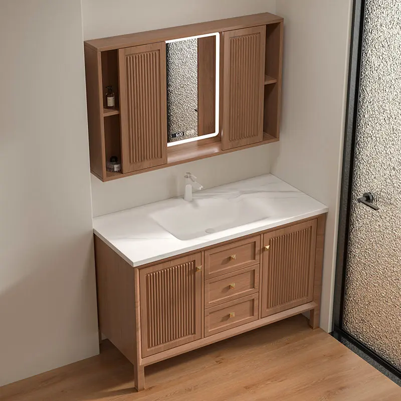 

Тумба под раковину Slate с интегрированной раковиной, изготовленной методом горячей гибки, напольная тумба для ванной комнаты, раковина из массива дерева с покрытием под краску.