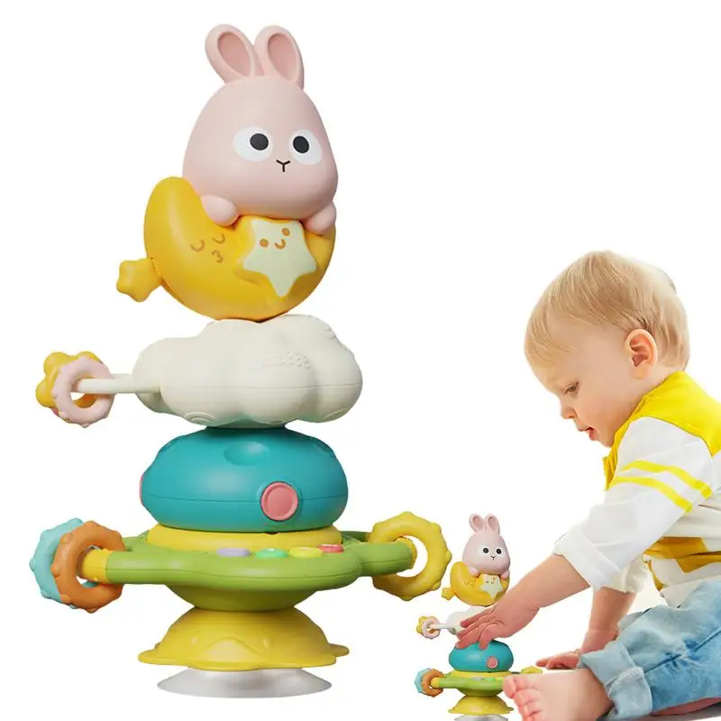 

Kids Rotating Toy Developmental Stacking Toy Funny High Chair Suction Cup Toy Developmental Stacking Toy Educational Learning