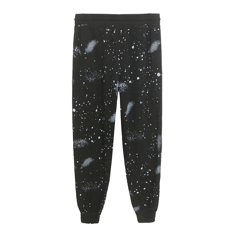 Disney The Nightmare Before Christmas Fleece Sweatpants Jack Sally Starry Sky Print Paint Splash Women Casual Sports Pants Femme