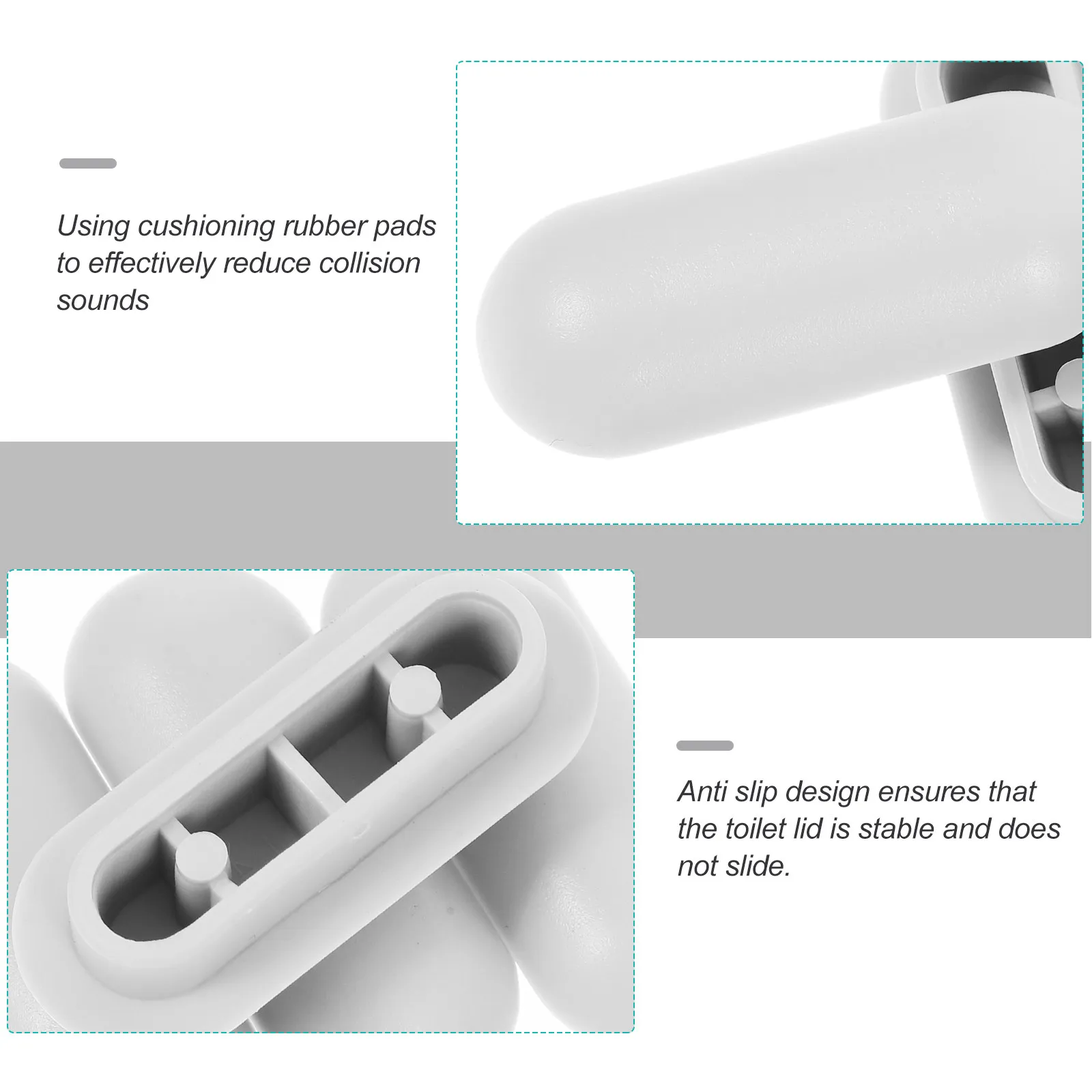 4Pcs Clear Silicone Toilet Seat Bumper Pads for Noise Reduction Silent Lid Closure Buffer Spacers Compatible with Bidet