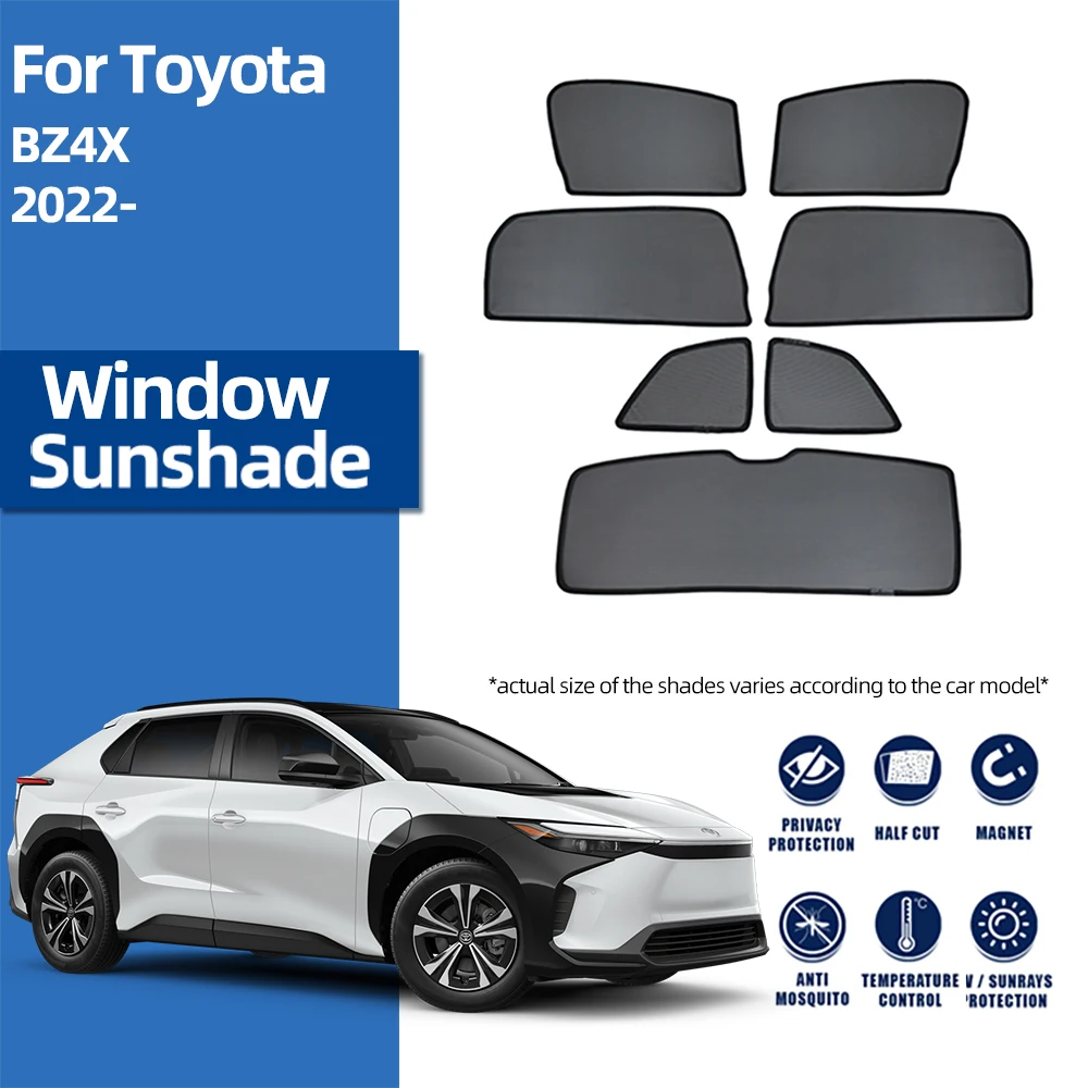 

For Toyota BZ4X EA10 2022 2023 2024 Magnetic Car Sunshade Shield Front Windshield Curtain Rear Side Baby Window Sun Shade Visor