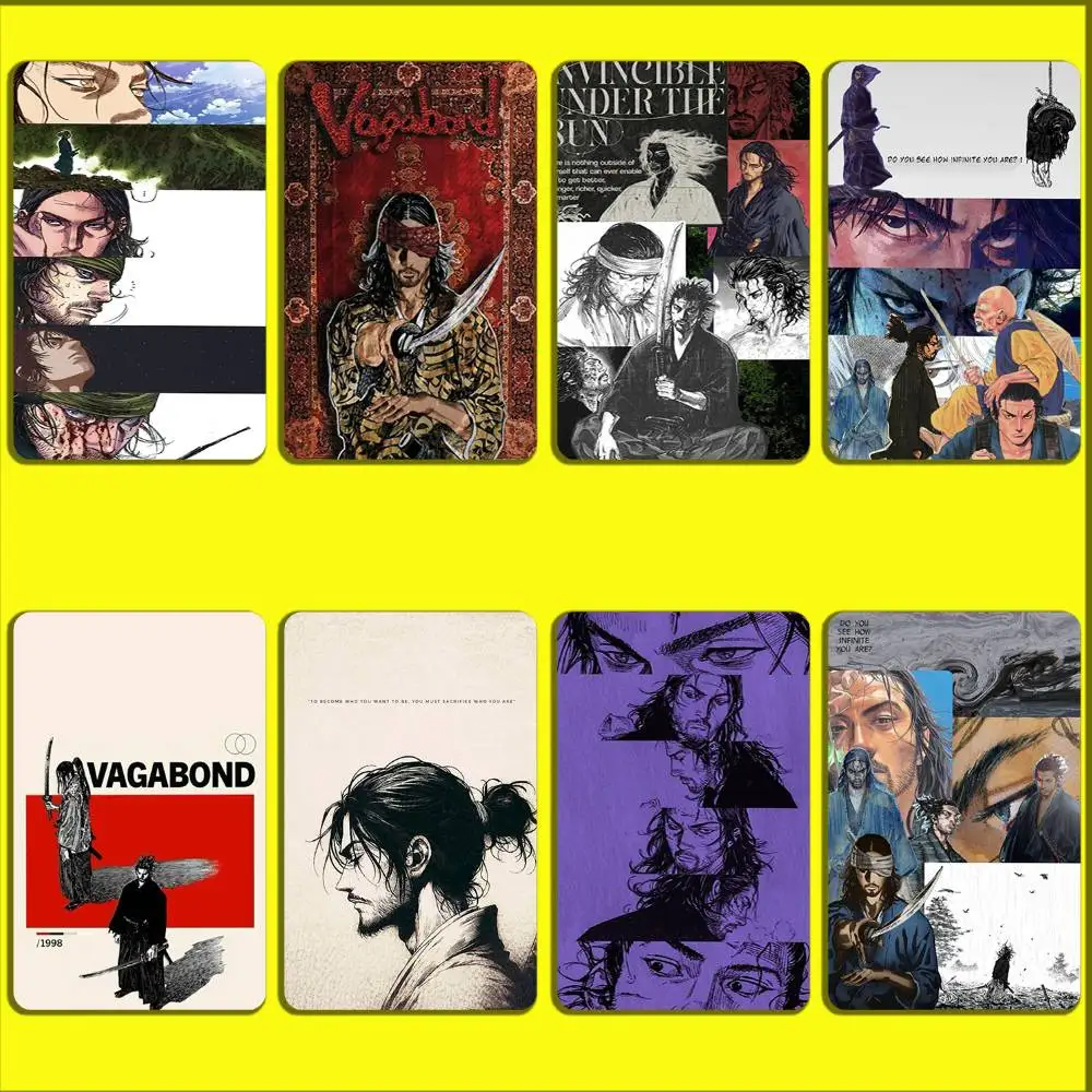 

M-Miyamoto Musashi Vagabond Card Stickers For Debit Bank Credit Cards Metro Bus Pass Sticker Decoration Cover Skin