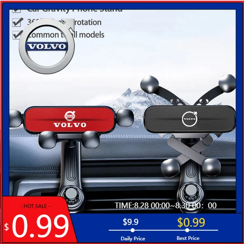 

2026 Hot For Volvo Steering Covers Gravity Phone Holder Car Air Vent Mobile Phone Mount Metal Stand Auto Interiors For Volvo Rde