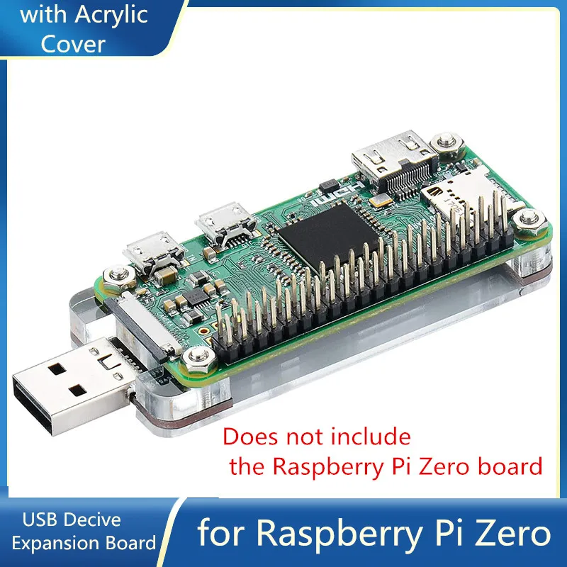 Raspberry pi zero/w placa de expansão do dispositivo usb para raspberry pi com capa de proteção de isolamento de energia acrílica