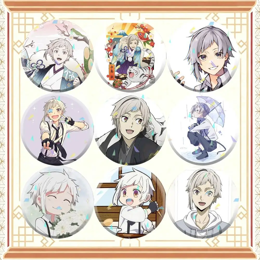 Nakajima Atsushi 32/44/58mm Handmade Pins Round Brooch Badge Backpacks Clothes Jewelry Gifts