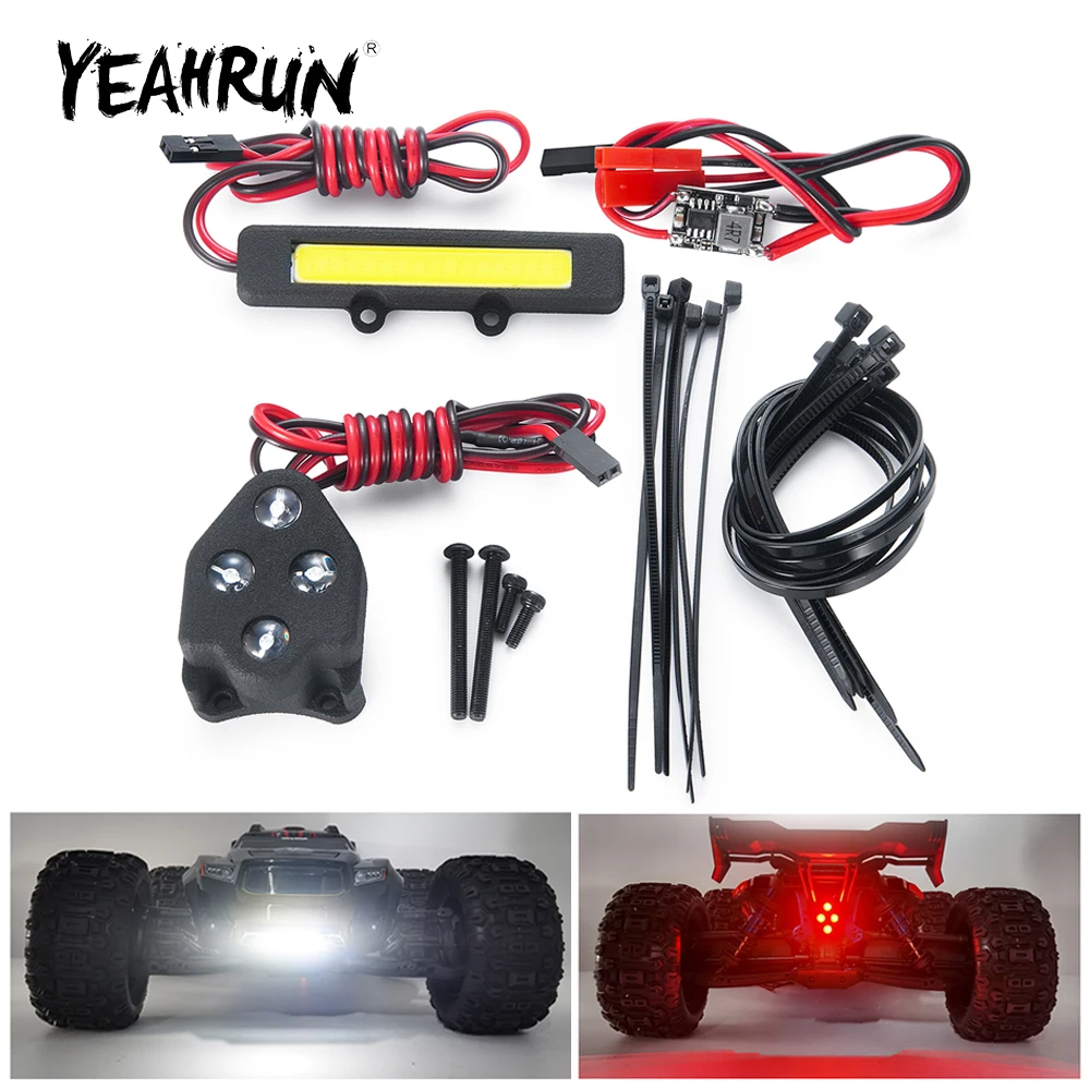 YEAHRUN 1 zestaw reflektorów Taillight LED Lights dla sanki 95076-4 1/8 skala 4WD Monster Truck Off Road RC Car