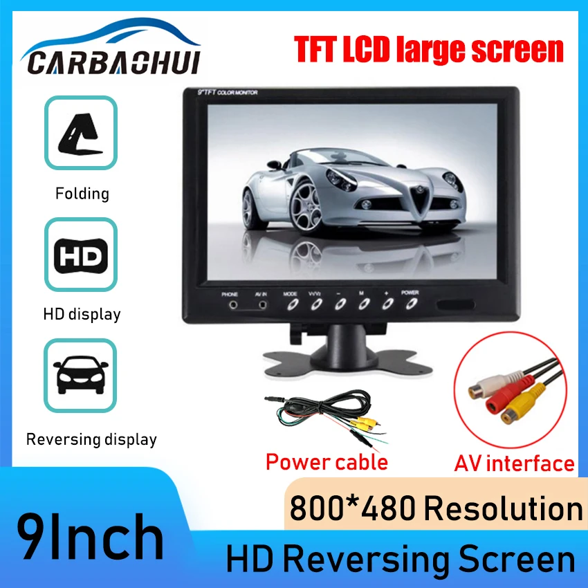 

12V-24V 4.3 5 7 9 inch TFT LCD Color HD CCD Night Vision Monitor for Car CCTV Reverse Rear View Backup Camera PAL NTSC