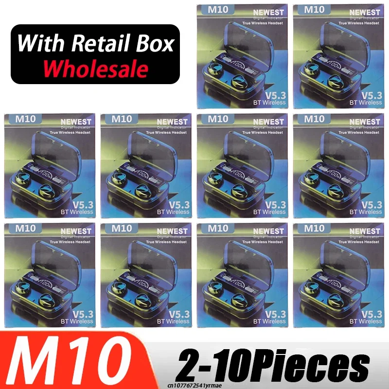 M10 Bluetooth Earphones Mini Headphones Wireless Headset Smart Earbuds Wholesale Microphones Sport Men Display Fones PK M90 Pro