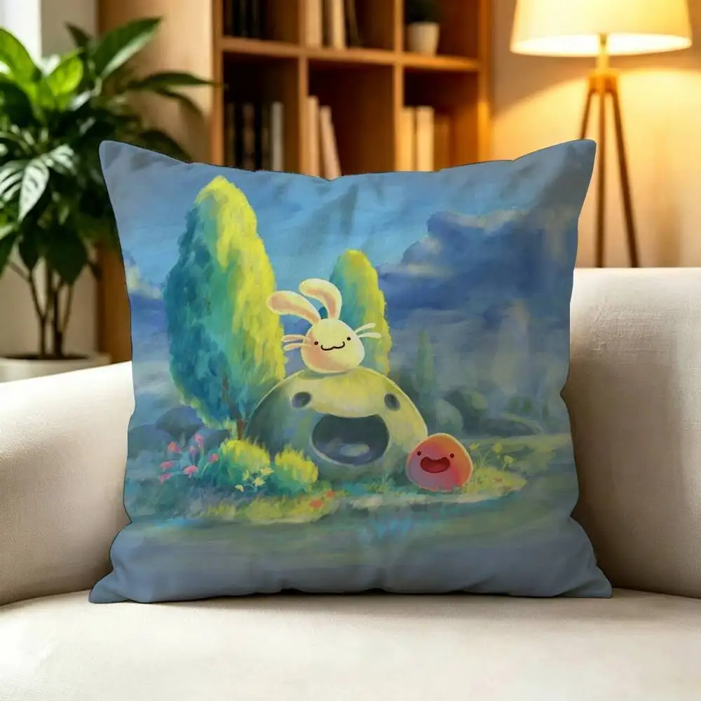 Cute Naughty Slime Rancher Double-Sided Printed Cushion Cover Bedroom Bedside Sofa Pillow Case