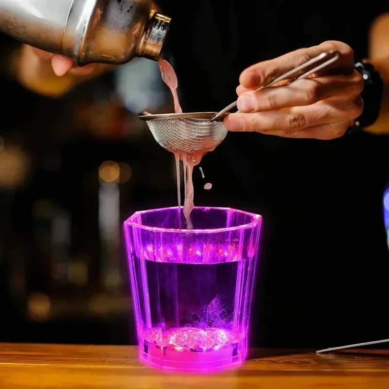 Led Light Up Shot Glasses Flash Drinking Shot Cups Glow in The for Party Glow in The Dark Cola Cup Sparkling Glass Beer