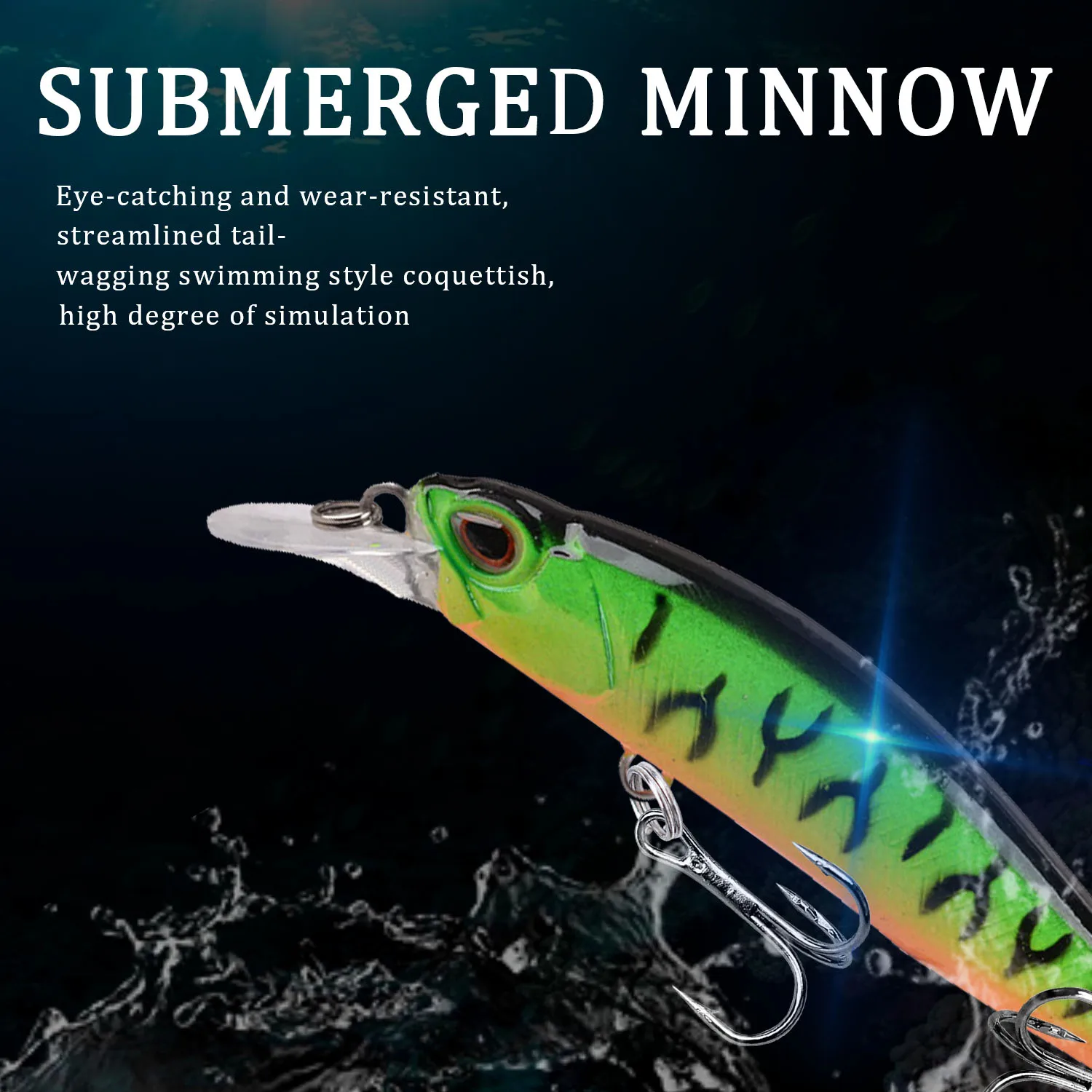 1pcs Minnow Fishing Lure Wobblers 9cm 8.6g Slowly Sinking Artificial Hard Bait Crankbait Bass Pike Carp Fishing Tackle