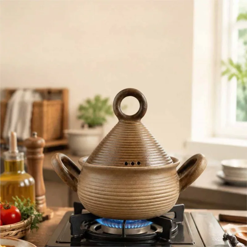 Clay Soup Pot Household Earthenware Clay Pot High Temperature Resistant Dry Burning Non Cracking Special Stew Pot Taji Pot ZJ308
