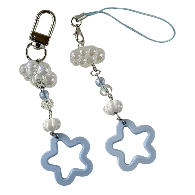 Star Shaped Pendant Phone Chain Featuring Cloud Charm Accessory for Stylish and Personalize Look in Pastels Styles