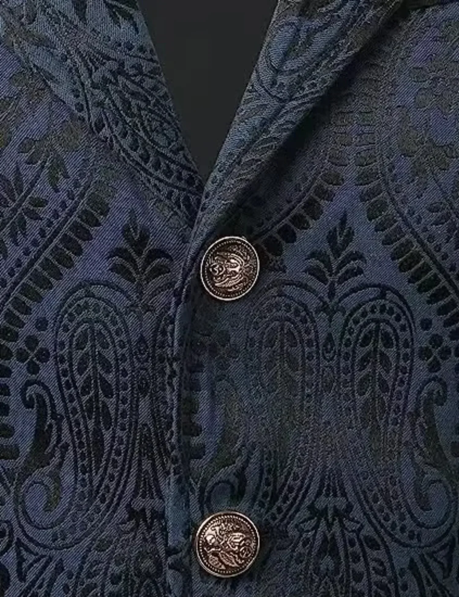 Herren Mehrfarbige Viktorianische Blumen-Jacquard Anzugweste mit Revers, Einreihig, Schmal Geschnitten, für Hochzeit, Bankett, Formelle Anlässe – Detail 25