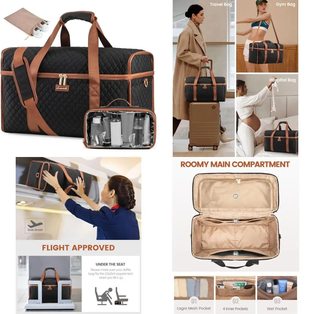 

Carry-On Weekender Bag Set with Toiletry and Wet Pocket for Overnight Travel, 3pc Collection