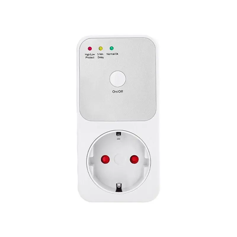 AEE2-Protector Voltage Relay Electrical Socket, Refrigerator Voltage Protector Multifunctional For Home Appliance EU Plug