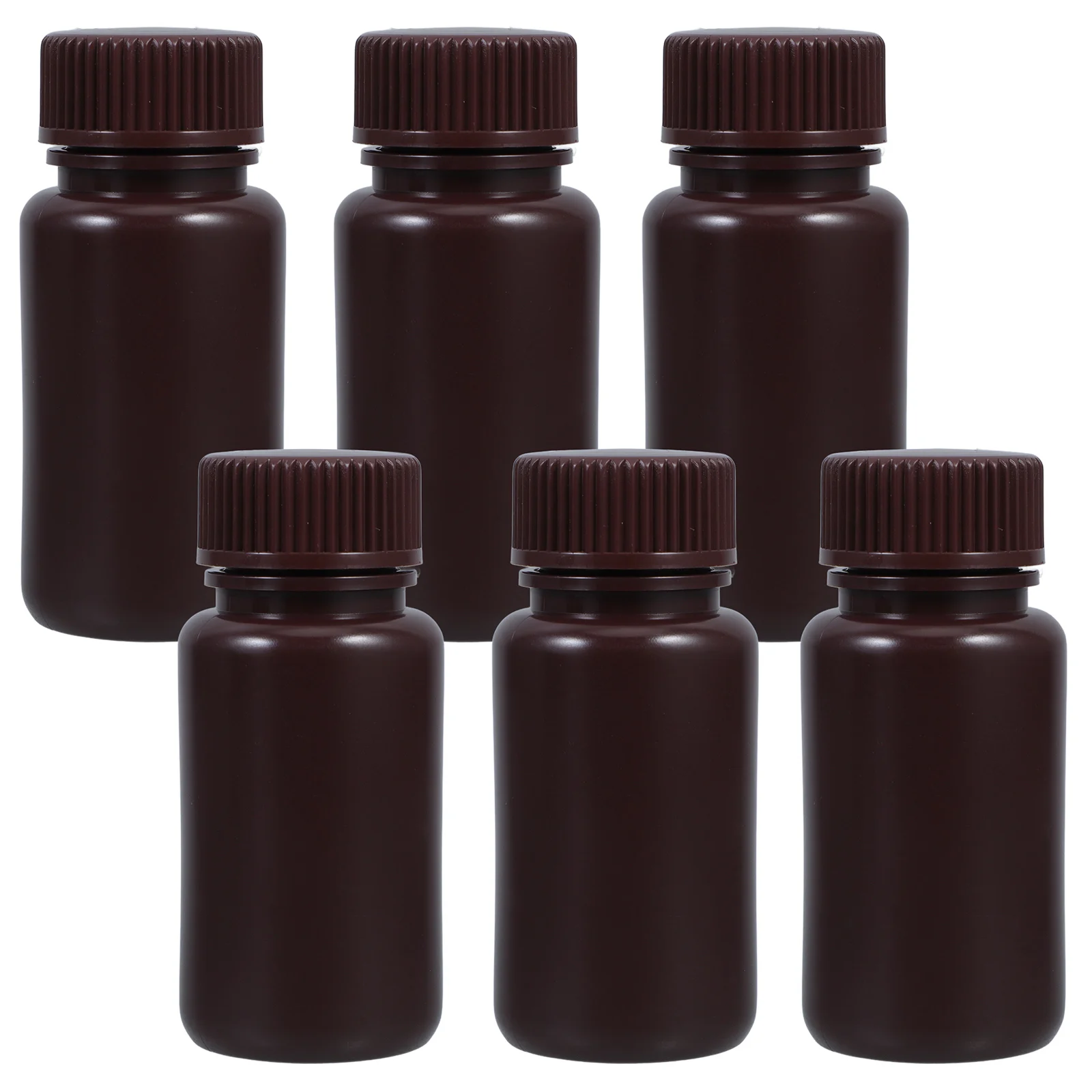

6pcs Wide Mouth Bottles Empty Reagent Containers with Cover Laboratory Sample Storage Plastic Chemical Small Capacity