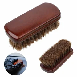 Car Interior Brush Horsehair Leather Textile Cleaning Brush Furniture Apparel Bag Shine Polishing Brush Auto Wash Accessories