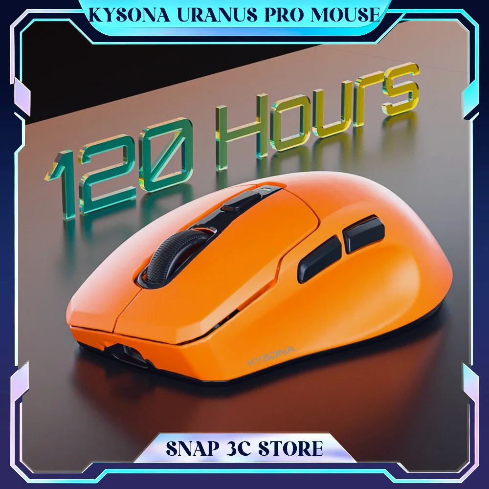 KYSONA Uranus PRO 8K Wireless Gaming Mouse PAW3395 Sensor 54g Ultra-lightweight Ergonomic Mice 8000Hz 26000 DPI Gamer Gifts