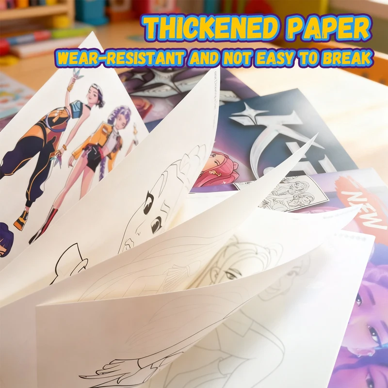 KPop شيطان الصيادين كتب التلوين الكرتون رسم نسخة ألبوم تتبع رسومات الاطفال DIY بها بنفسك اللون ملء الكتابة على الجدران كتاب الهدايا اللعب