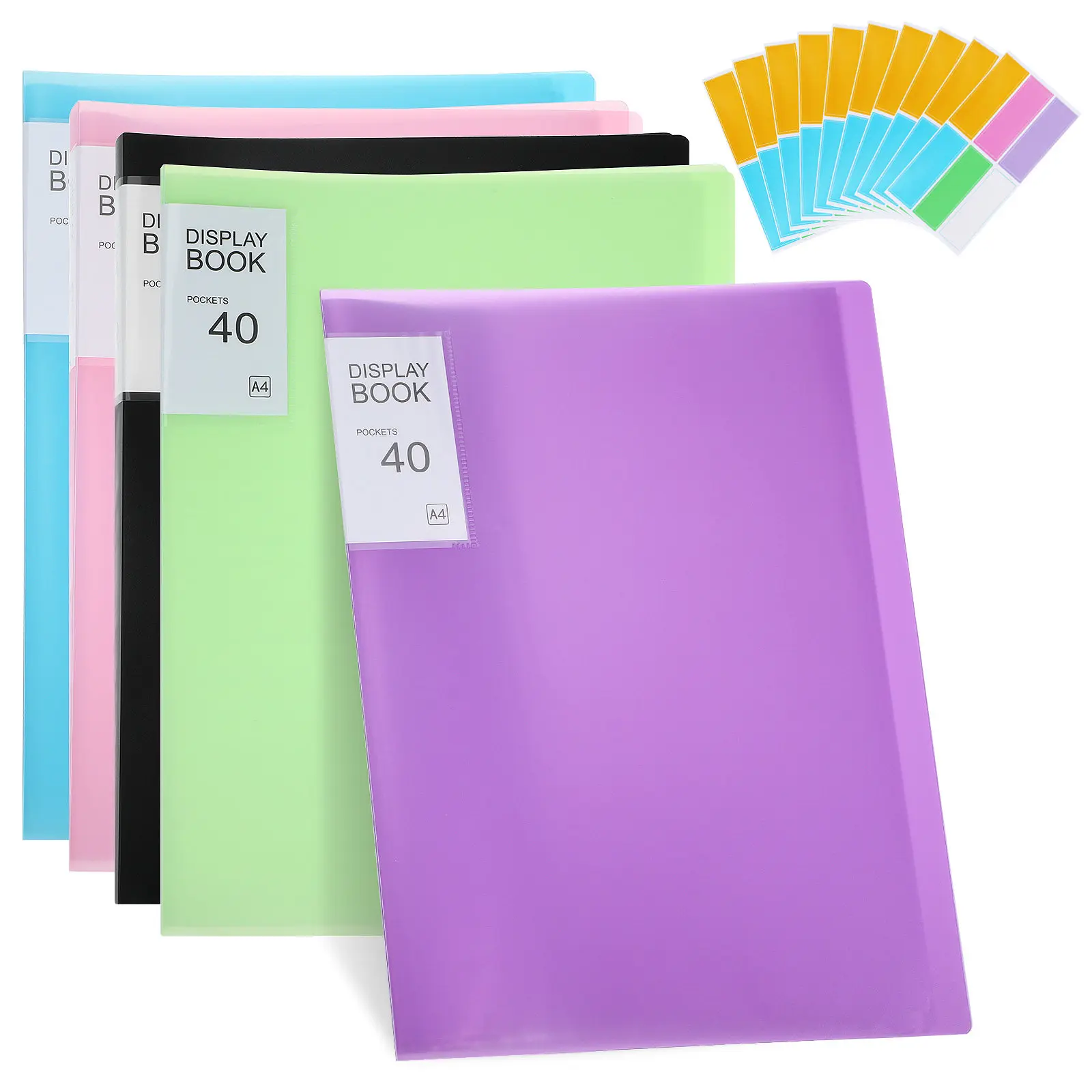 

5Pcs Portfolio Folder A4 Document Organizer Plastic Presentation Binder File Storage Folder for Office School Document Holder