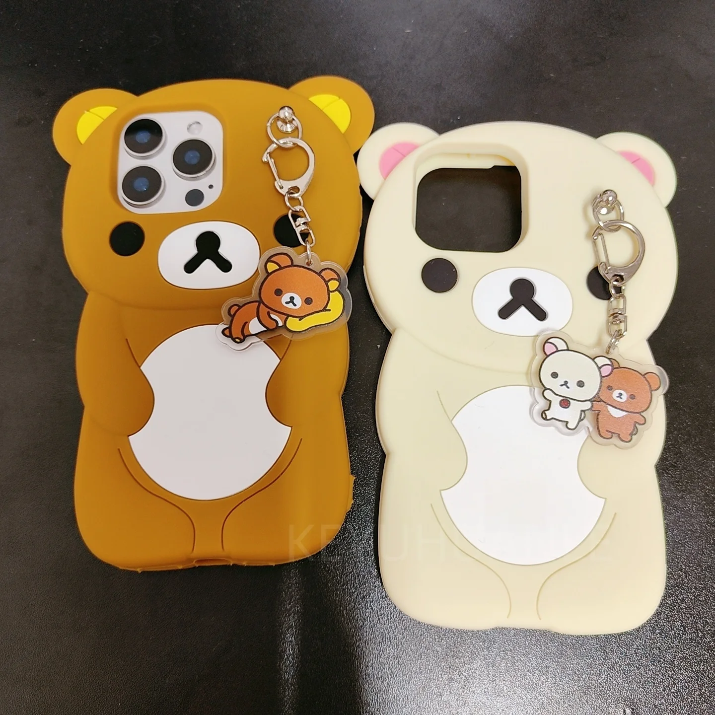 For Samsung Galaxy S25 Ultra S24 S23 Plus S24 Ultra S25Ultra Key Chain Rilakkuma Bear Silicone Soft 