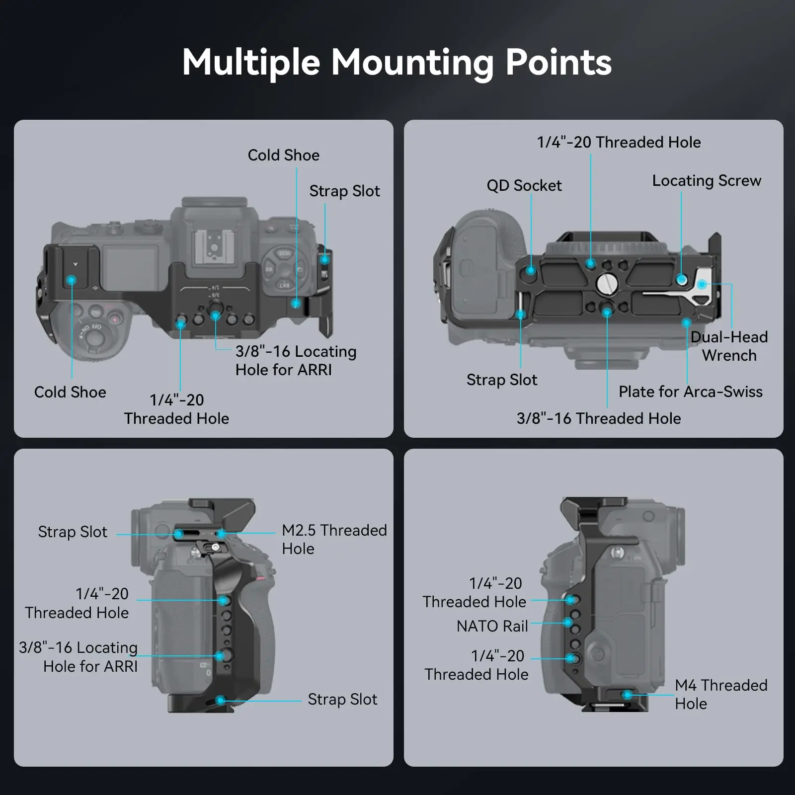 SmallRig Z 8 Camera Cage for Nikon Z 8, Anti-Twist Design and Aluminum Alloy Full Camera Cage, with Quick Release Plate for Arca