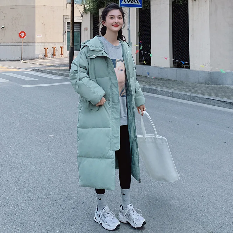 

European Station Winter Warm Thicken Cotton Coat Women Long Parkas Korean Loose Hooded Winter Jacket 2024 New Women Down Jacket