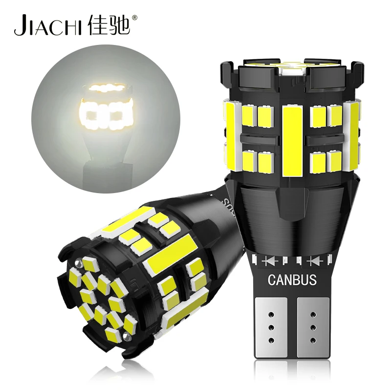 jiachi 10pcs New Arrival T16 T15 Led CANBUS Bulbs 2015 7020 42Chip W16W Backup Reverse 3rd Brake Stop Lights 6500K White