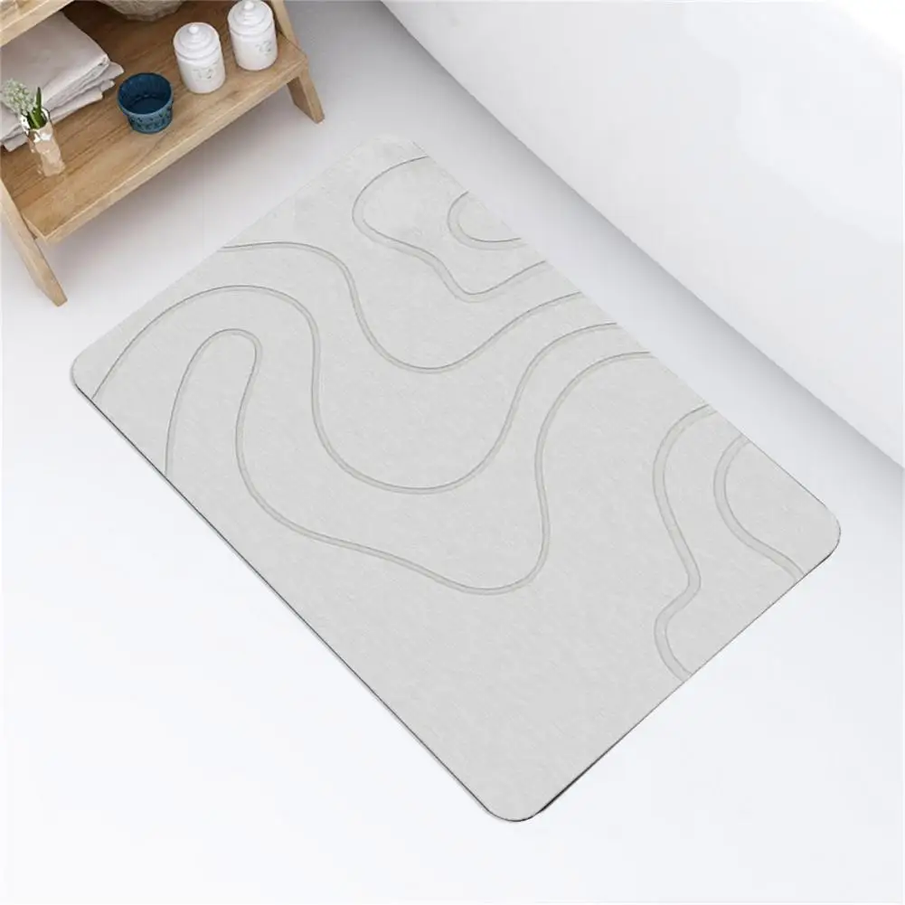 Stone Bath Mat Quick-drying Diatom Mud Bathroom Floor Mat with Anti-slip Bottom Bath Shower Sink Kitchen Carpet Easy to Clean