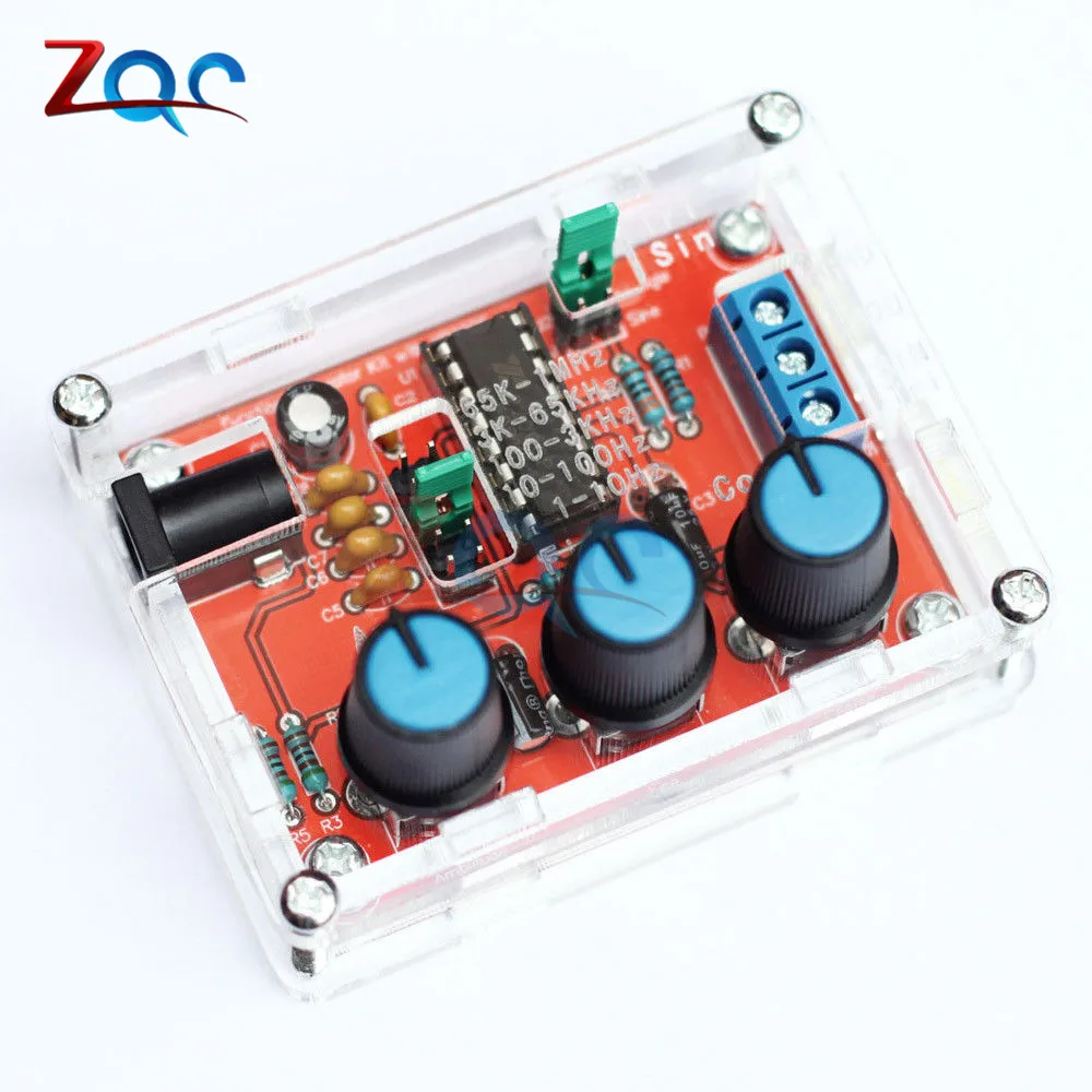 1Hz -1MHz XR2206 Function Signal Generator DIY Kit Sine/Triangle/Square Output Signal Generator Adjustable Frequency Amplitude