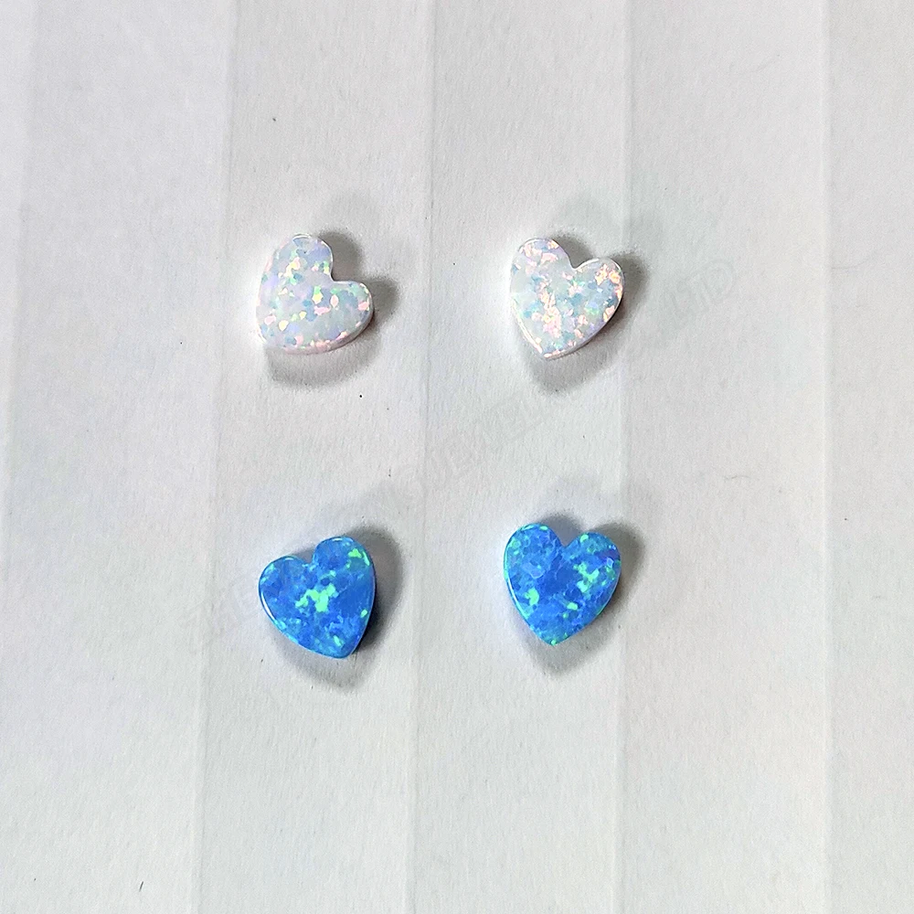 Heart Beads for Bracelet Making 6*6mm Synthetic Opal Heart Cut Gemstone