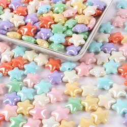 10pcs Pearlescent Color Acrylic Star Beads For Jewelry Making Loose Spacer Beads Pet Necklace Phone Chain Kids Hair Rope Supplie