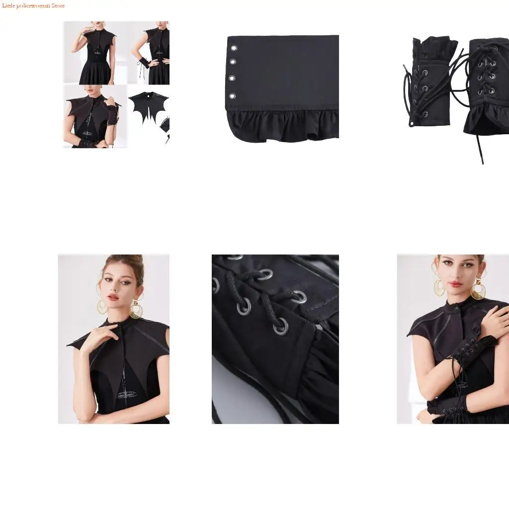 F92D Ruffled Arm Sleeves Detachable Collar Elegant Wrist Cuffs Decorative Neckwear