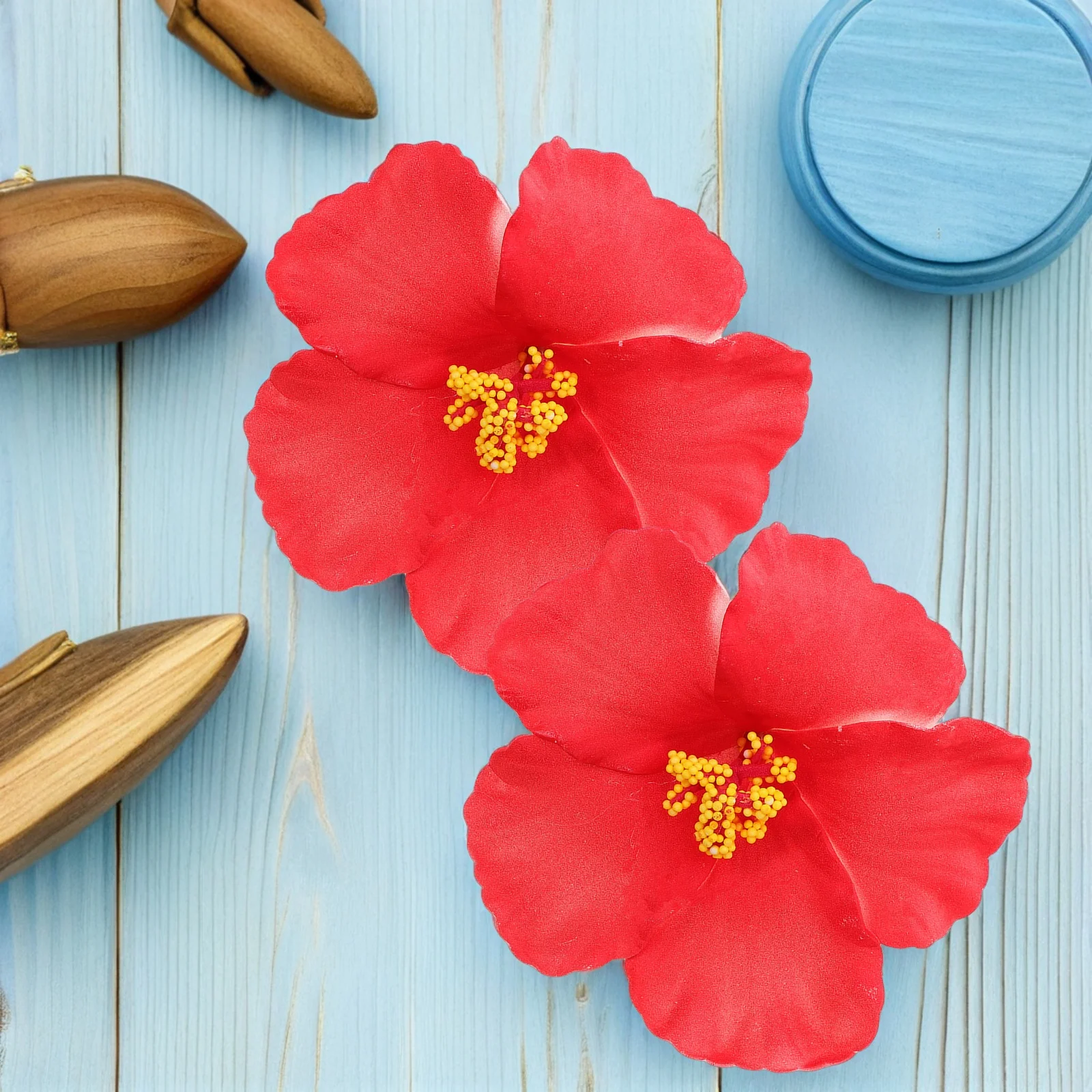 

10 Pcs Hawaiian Hair Clip Headdress Floral Flower Clips for Flowers Artificial Tropical Metal Women Colorful Small Bride