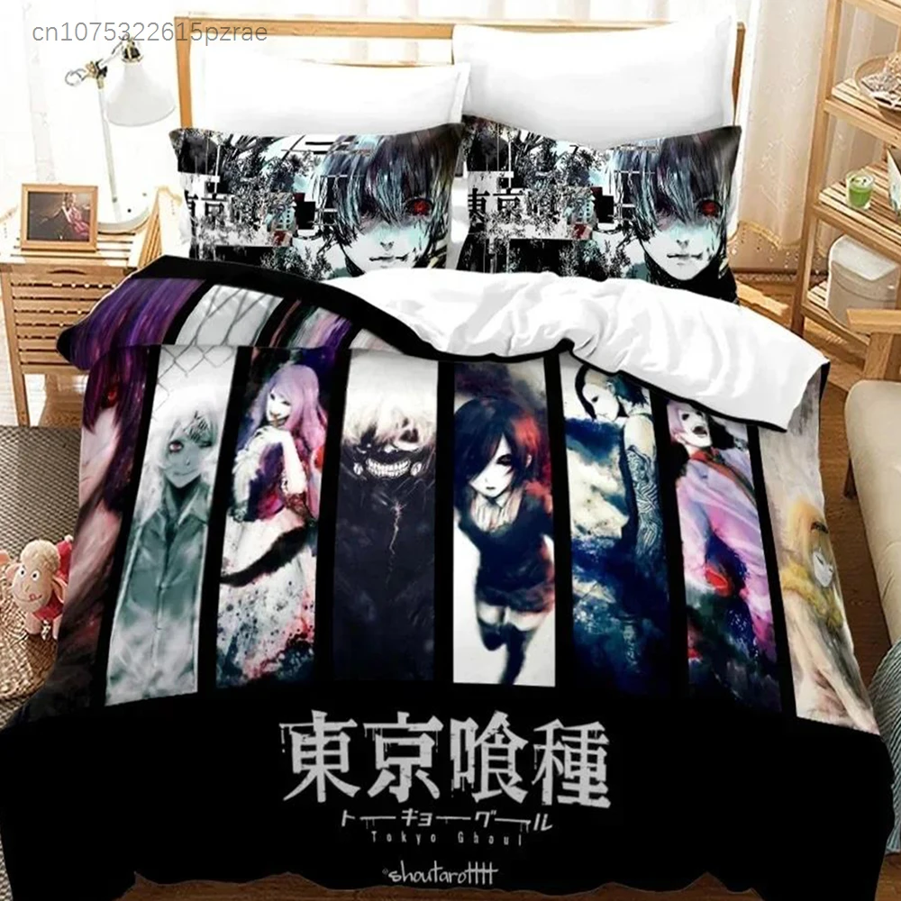 3D Printed Anime Tokyo Ghoul Bedding Set Duvet Cover Kaneki Ken Double Twin Full Queen King Adult Kids Bedclothes Quilt A Cover