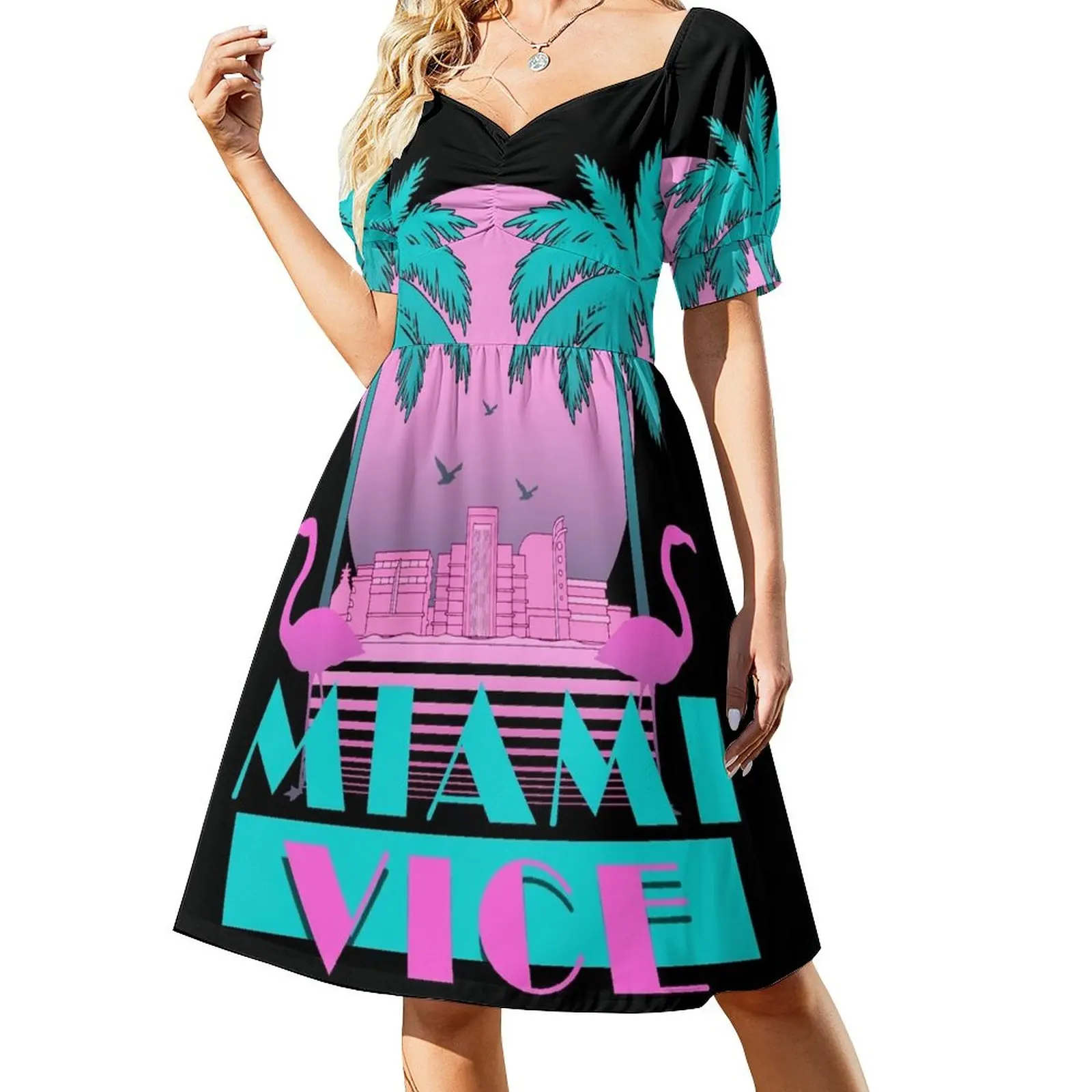 

Miami Vice - Retro 80s Design Dress dresses women summer 2023 wedding guest dress 2023