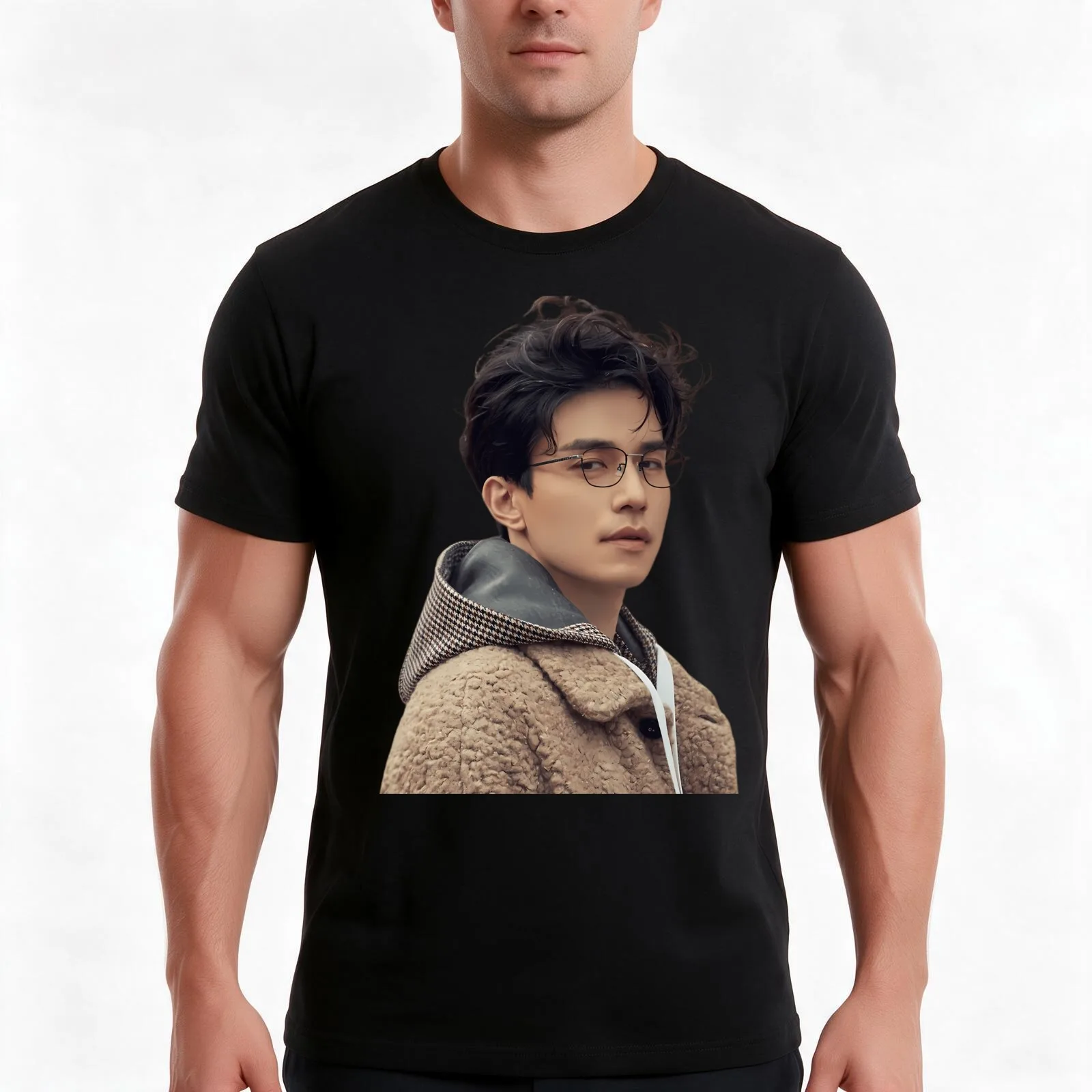 Lee Dong Wook - V30 T-Shirt Summer Casual Cotton Tee Oversized Streetwear Tops Vintage Graphic Print Loose Fit Short Sleeve