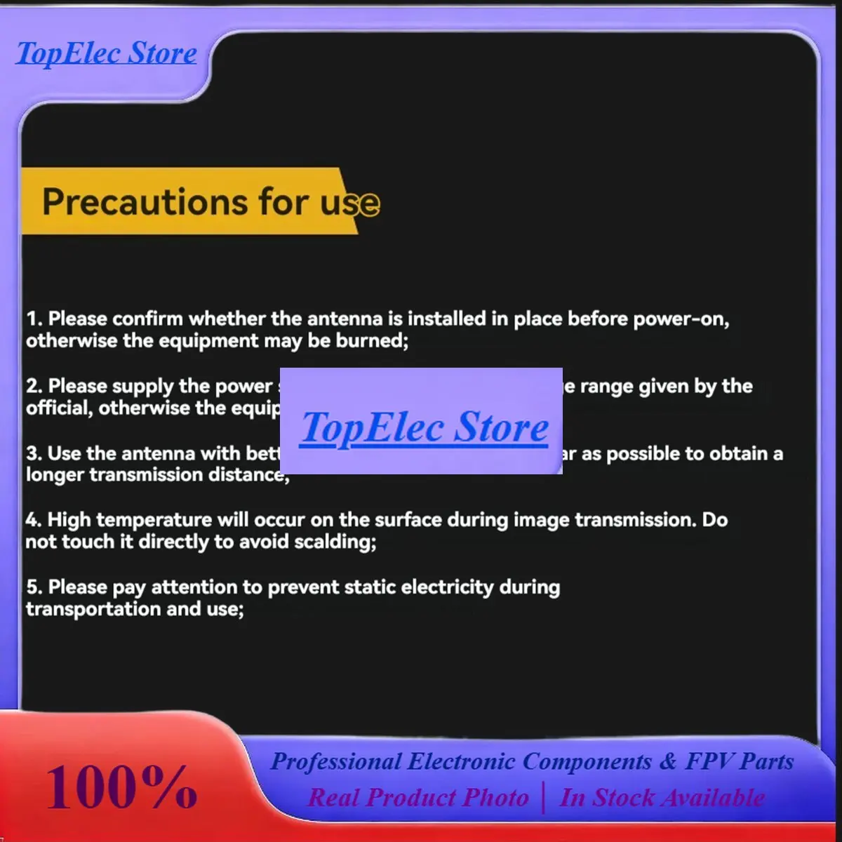 TopEssA26Z For VT5804HV MAX 5.8G 1W VTX 40CH FPV Video Transmitter OSD Adjustment Parameters NTSC/PAL For FPV RC Drone