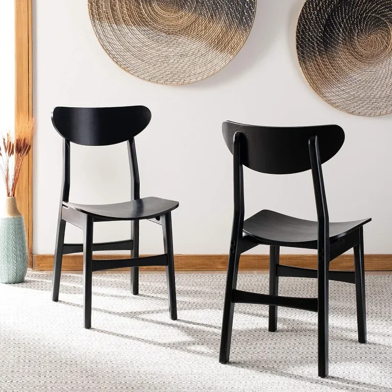 Home Lucca Retro Black Dining Chair, Wood, Set of 2