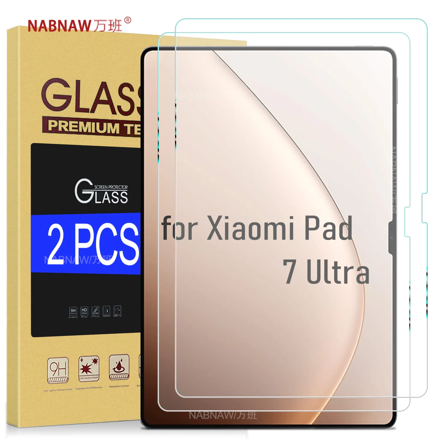 2 Pieces Scratch Proof Tempered Glass Film Screen Protector For Xiaomi Pad 7 Ultra 14