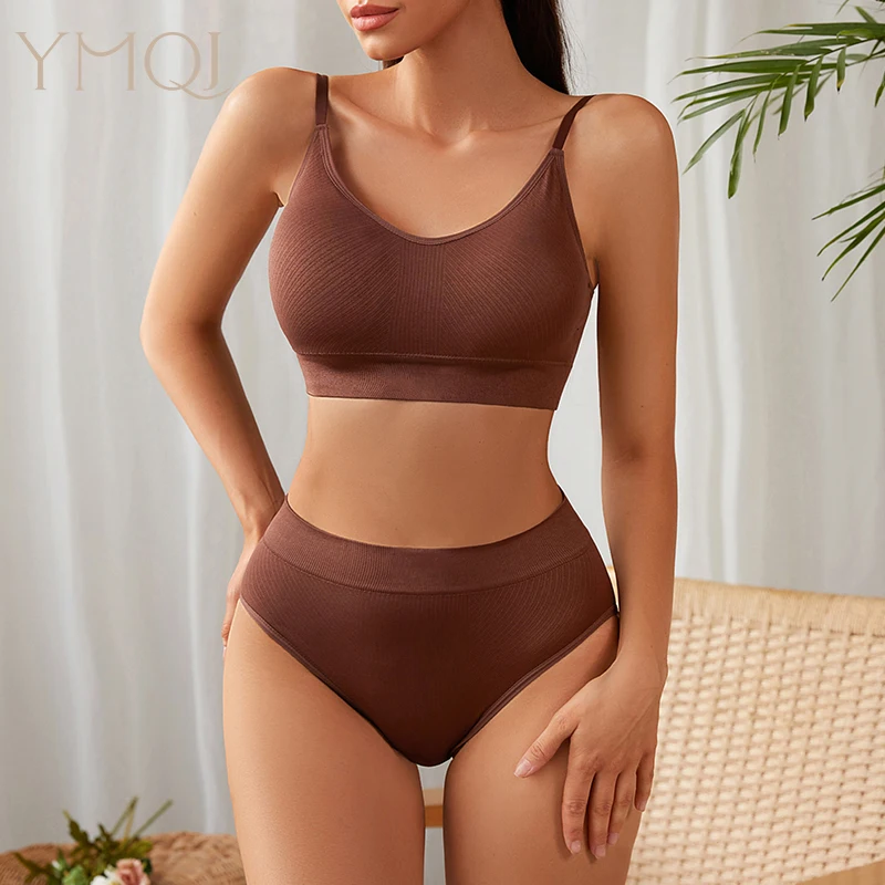 Nová bezešvá podprsenka a kalhotky, spodní prádlo Conjuntos Interior Para Mujeres, bezešvé podprsenky a kalhotek pro ženy - náhled 4