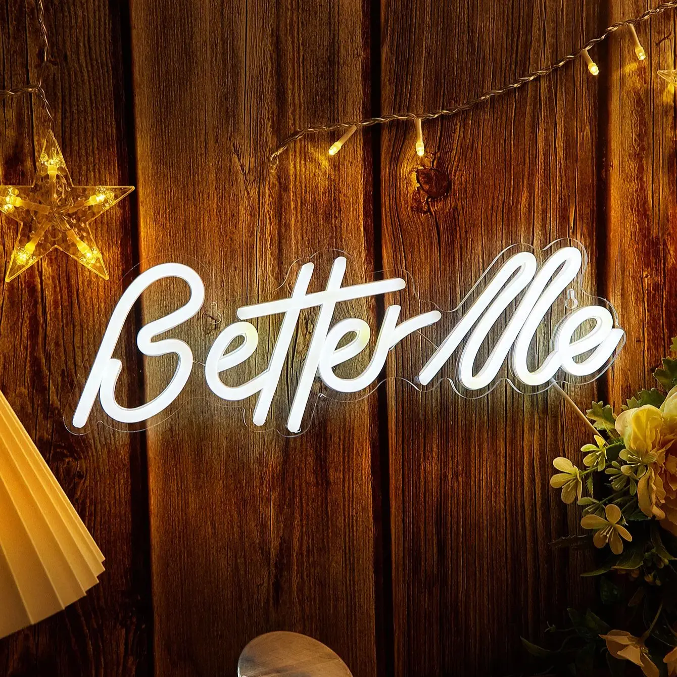 Chi-buy LED Better Me USB Powered Neon Signs Night Light 3D Wall Art Bedroom Room Decor Lamp Signs Birthday Gift