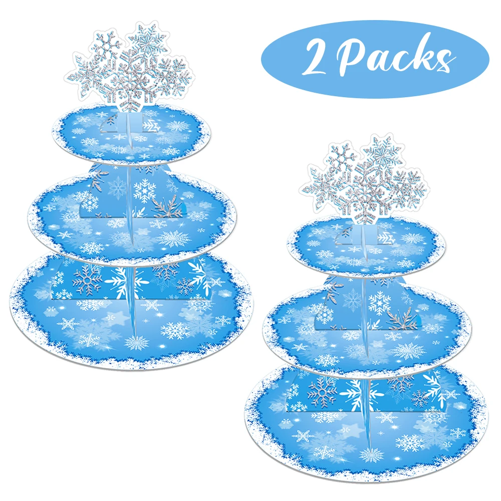 

2 Packs Snowflake Cupcake Stand Holder Cupcake Topwer Birthday Baby Shower DIY Christmas Party Decoration Accessoires