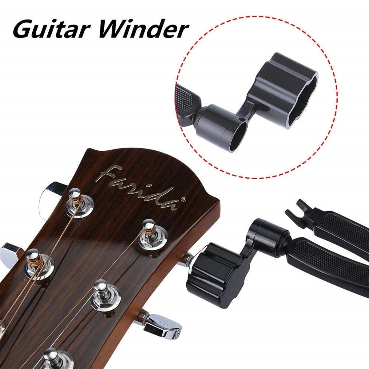 Miwayer Guitar String Winder 3 IN 1String Peg Winder + String Cutter + Pin Puller Instrument Guitar Maintenance Tool Repair Tool