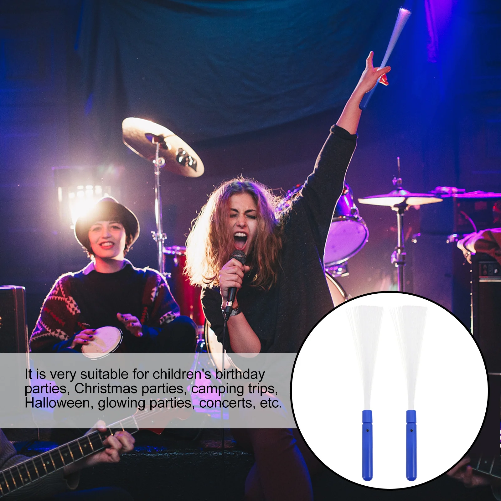 

12 шт. оптоволоконные светодиодные светящиеся палочки, красочные вечерние, концертные, Хэллоуин, Рождество, кемпинг, фестиваль, свадьба